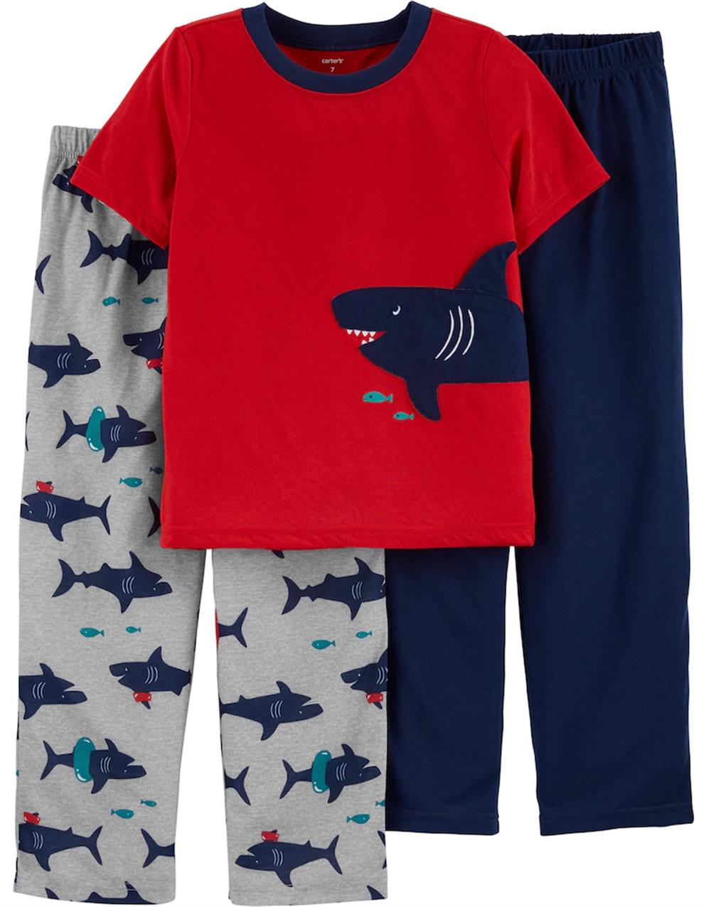Carters Boys 2T-4T Shark 3-Piece Pajama Set