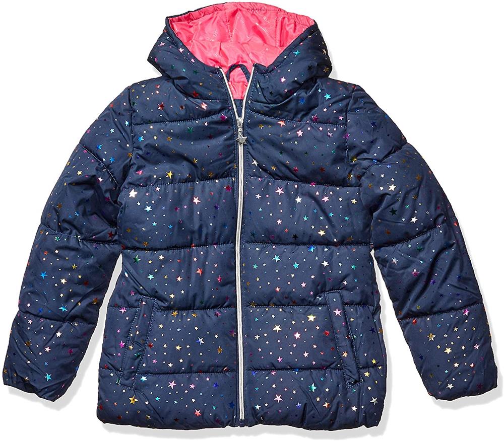 Limited Too Multi Foil Star Puffer Jacket