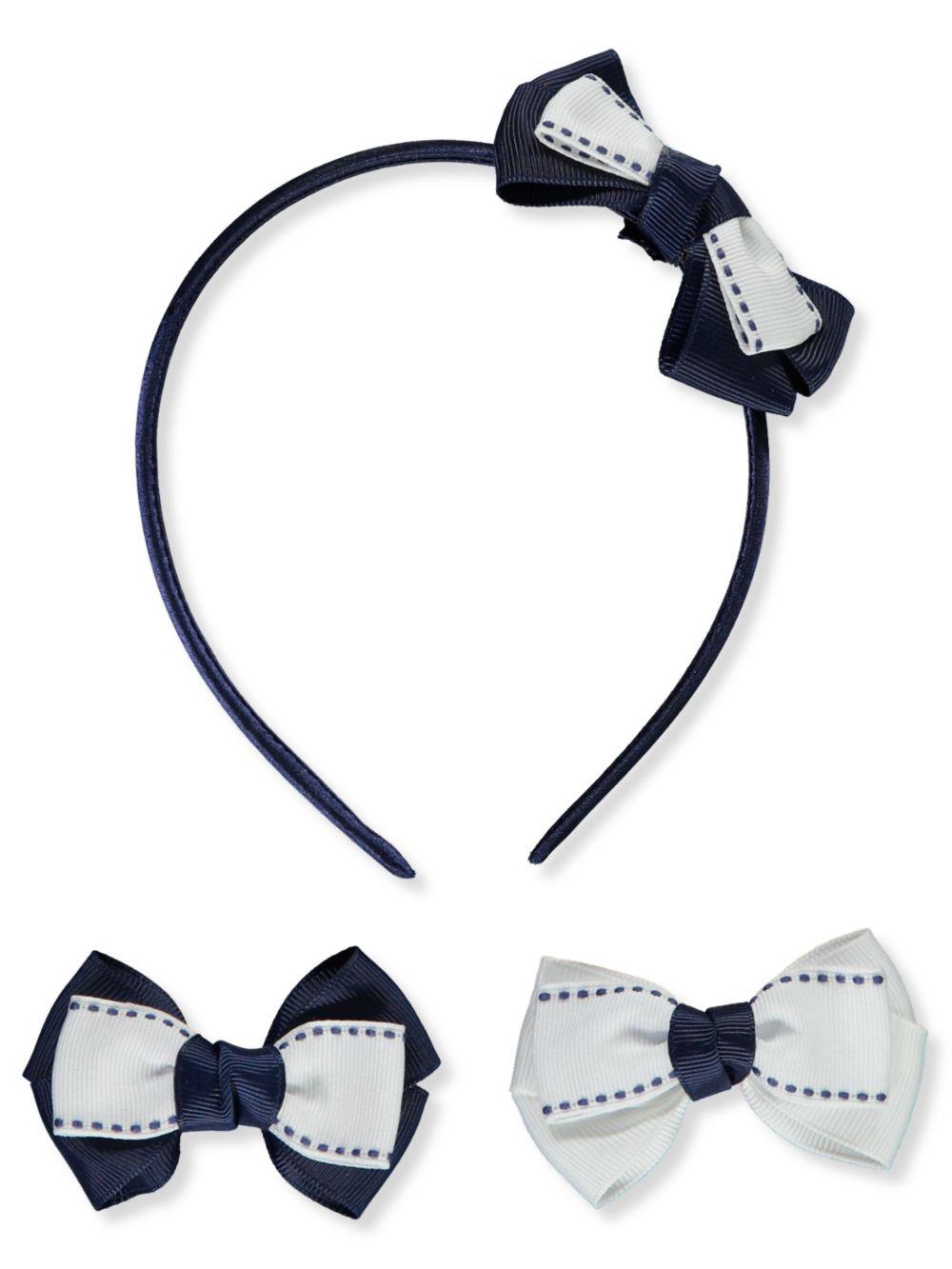 French Toast Girls 3-Piece Texture Headband and Bow Set
