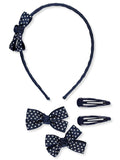 French Toast Polka Dot Bow 5-Piece Hair Accessories Set