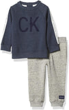 Calvin Klein Boys 0-9 Months Crewneck Logo Jog Set
