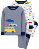 Carters Boys 12-24 Months Car 4-Piece Cotton Pajama Set