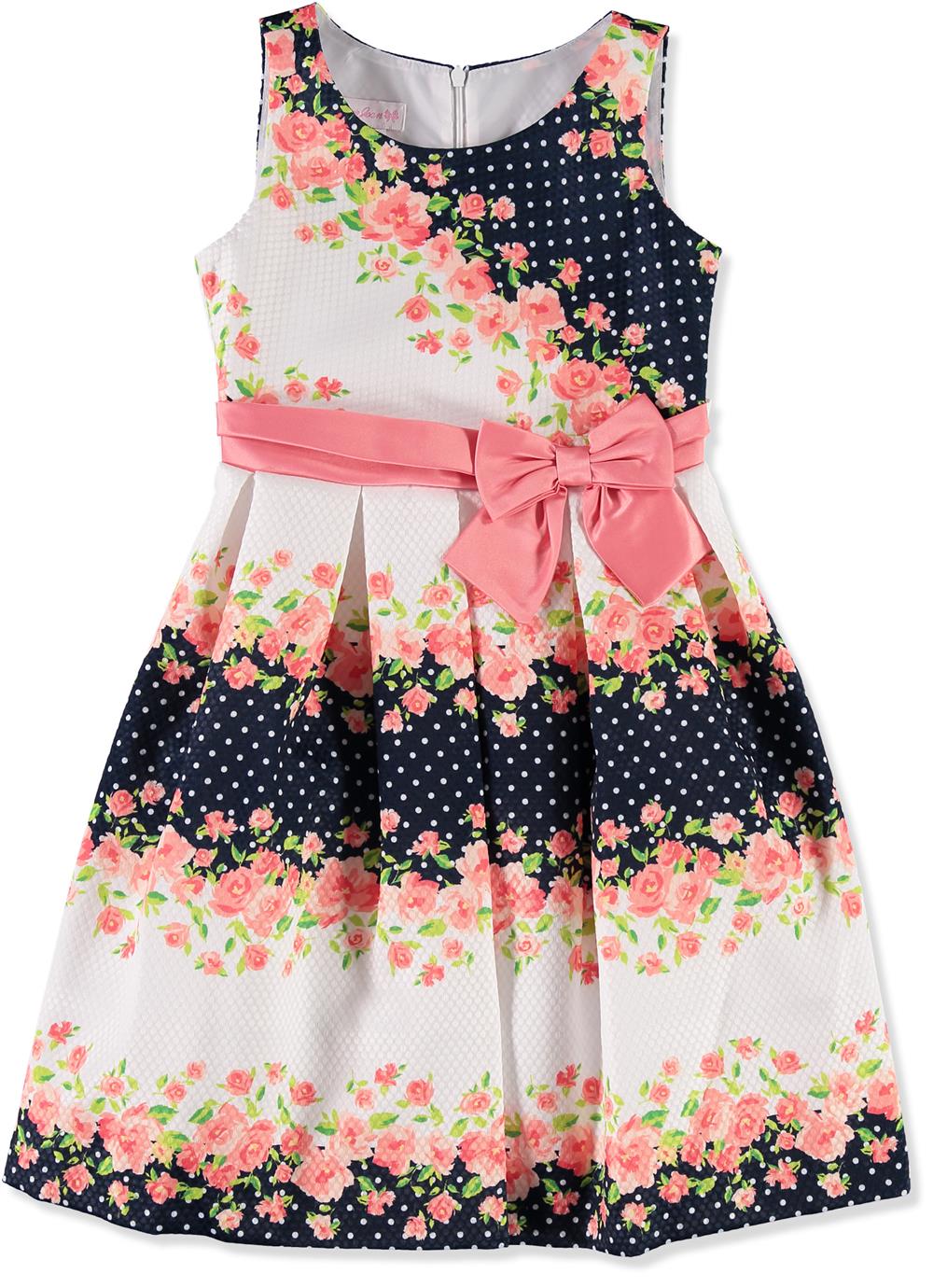 Bonnie Jean Girls 7-16 Floral Pique Dress