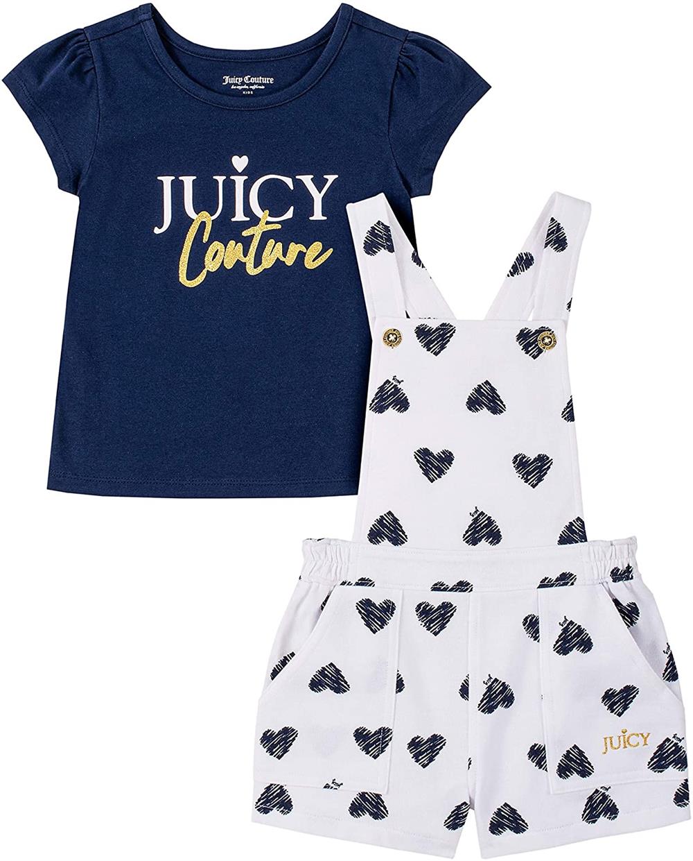 Juicy Couture Girls 2T-4T Heart Shortall Set