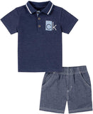 Calvin Klein Boys 12-24 Months Polo Short Set