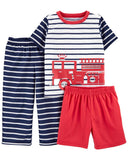 Carters Boys 2T-5T Firetruck 3-Piece Pajama Set