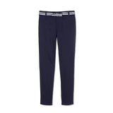 French Toast Adj. Waist Stretch Belted Straight Leg Pant