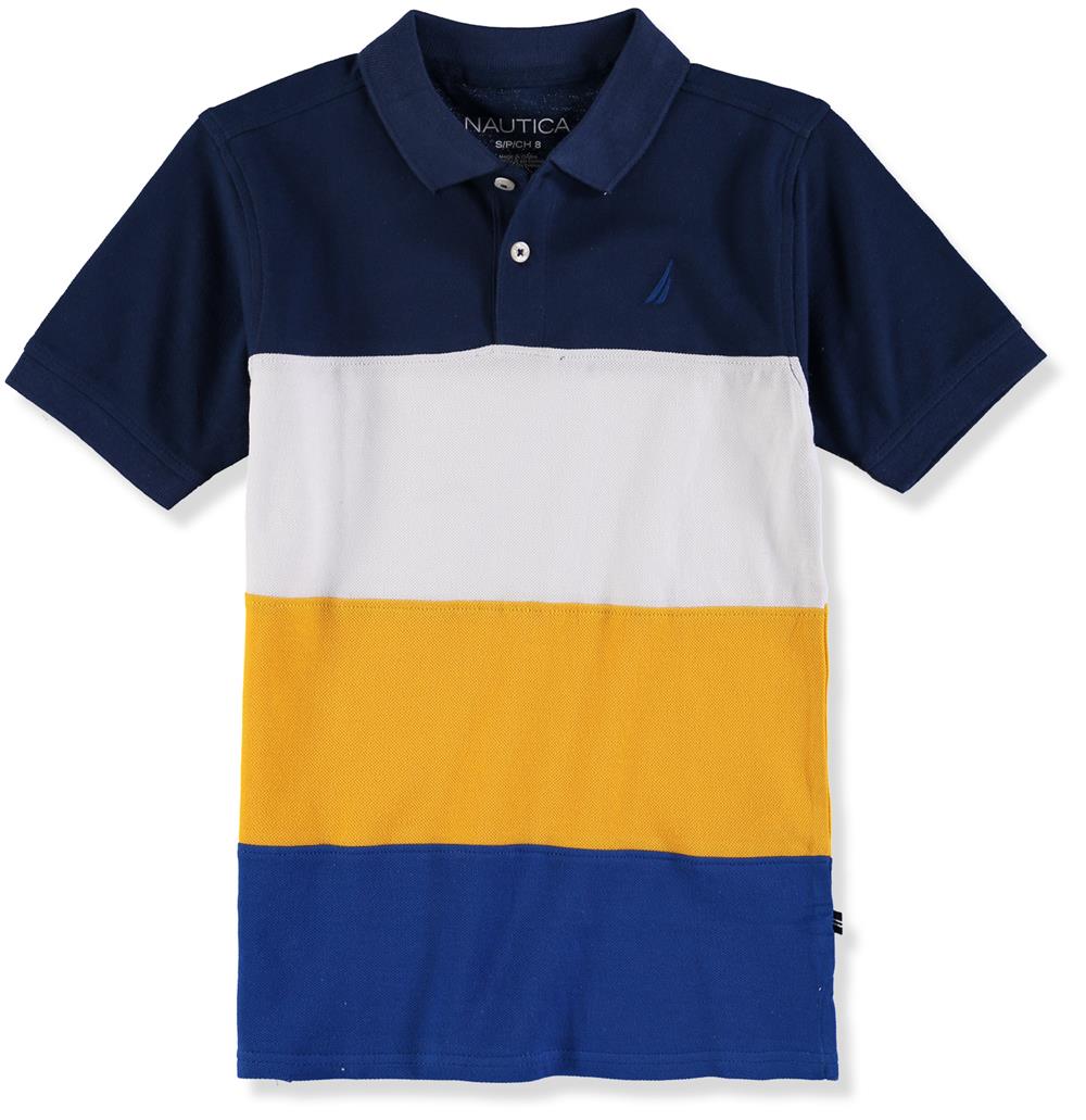 Nautica Boys 8-20 Short Sleeve Stripe Pique Polo