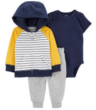 Carters Boys 0-24 Months 3-Piece Striped Jacket Set