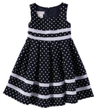 Bonnie Jean Girls 4-6X Polka Dot Pleated Nautical Dress