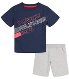 Tommy Hilfiger Boys 2T-4T Short Sleeve T-Shirt Short Set
