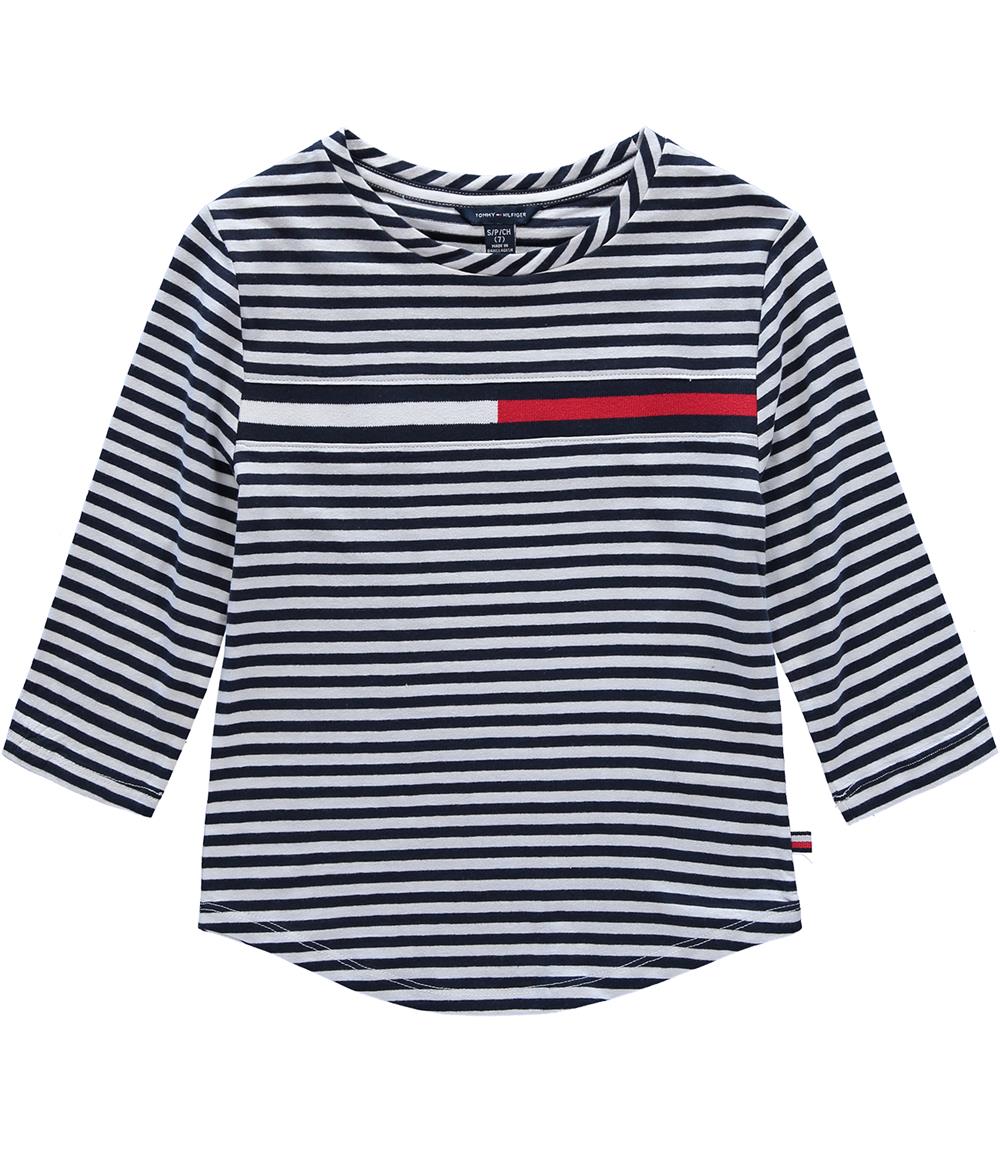 Jeg var overrasket by Modig Tommy Hilfiger Girls 7-16 Long Sleeve Stripe Flag Top – S&D Kids