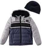 London Fog Boys 8-20 Weather Resistant Puffer Jacket with Hat