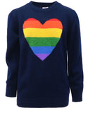 Cyndeelee Girls 2-16 Multi Stripe Heart Sweater