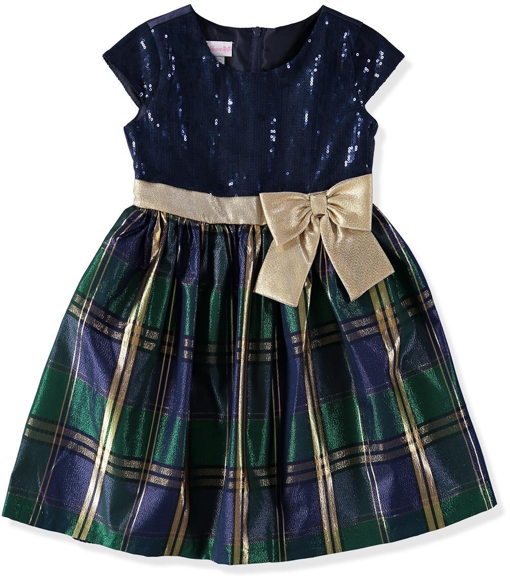 Bonnie Jean Girls 2T-4T Christmas Holiday Sequin Dress 4T / Navy Bonnie Jean Girls 2T-4T Christmas Holiday Sequin Dress 4T / Navy