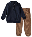 Calvin Klein Boys 2T-4T Zip Sweater Pant Set