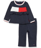 Tommy Hilfiger Girls 0-9 Months 2-Piece Logo Pant Set