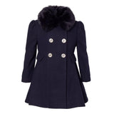 Rothschild Girls 7-20 Princess Faux Wool Coat with Faux Fur