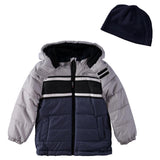 London Fog Boys 4-7 Active Puffer Jacket Winter Coat with Fleece Hat