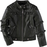 Urban Republic Girls 7-16 Faux Leather Ruffle Jacket