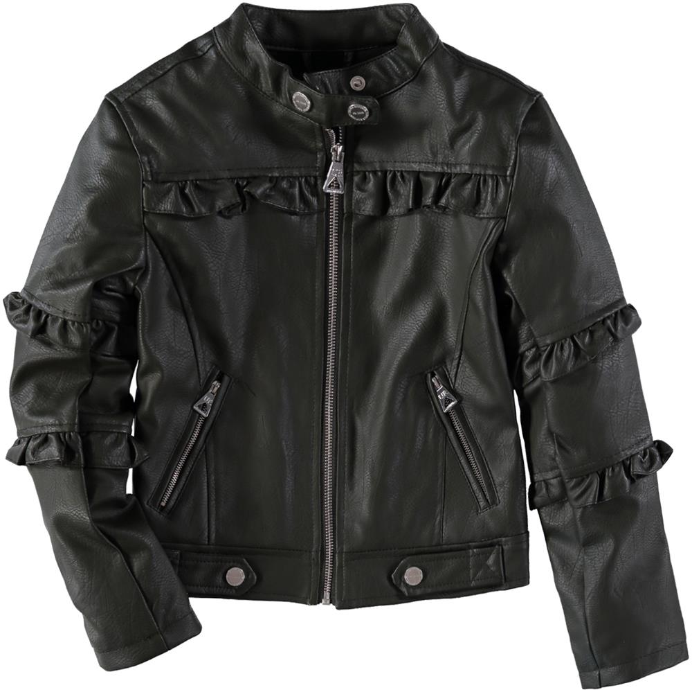 Urban Republic Girls 4-6X Faux Leather Ruffle Jacket