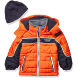 London Fog Boys Chest Stripe Jacket with Hat