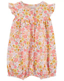 Carters Girls 0-24 Months Floral Snap-Up Romper