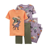 Carters Boys 4-18 4-Piece Dinosaur 100% Snug Fit Cotton PJs