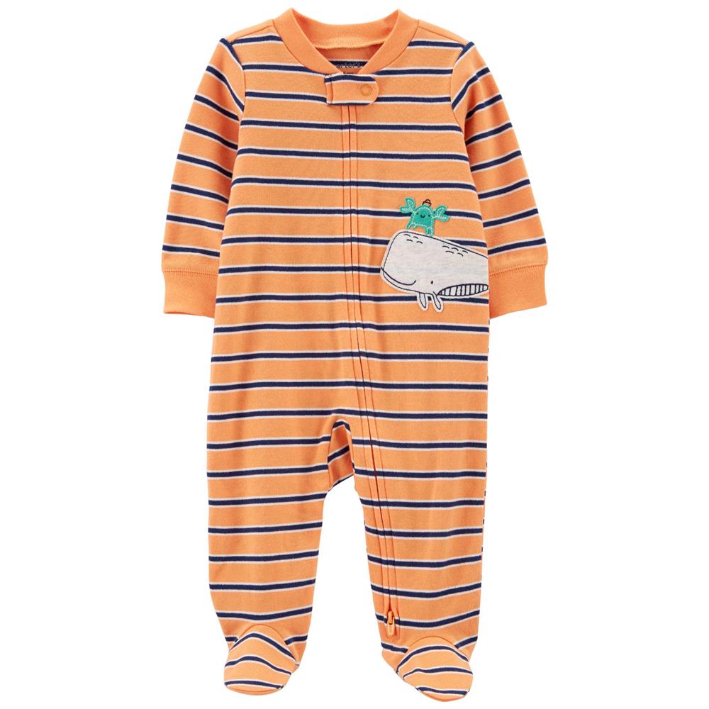 Carters Boys 0-9 Months Whale 2-Way Zip Cotton Sleep & Play
