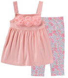 Kids Headquarters Girls 4-6X Rosette Floral Legging Set