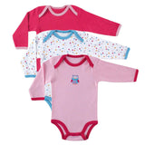 Luvable Friends 0-9 Months Animal Friend Long-Sleeve Bodysuit - 3 Pack