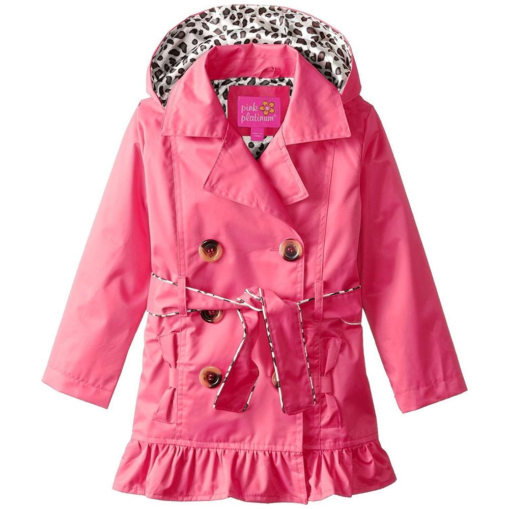 Pink Platinum Girls 7-16 Ruffled Trench Coat