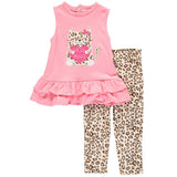 Bon Bebe Girls 12-24 Months Free Hugs Kitty Legging Set