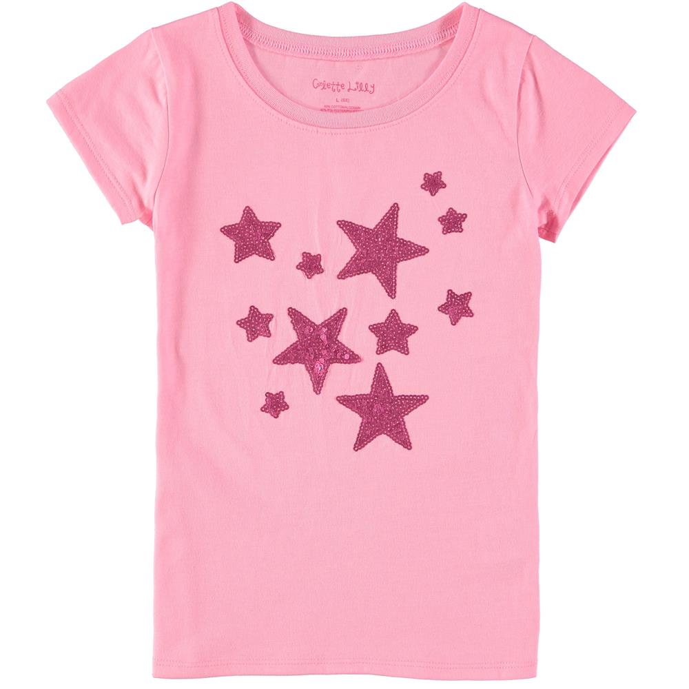 Colette Lilly Girls 2T-4T Stars Sequin T-Shirt