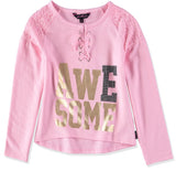 Delias Girl 7-16 Lace Foil Tie Front Shirt