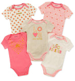 Juicy Couture Girls 0-9 Months Heart 5-Pack Bodysuit