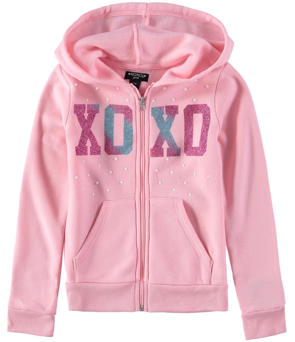 XOXO Girls 2T-4T  Glitter Logo Fleece Hoodie