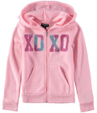 XOXO Girls 2T-4T  Glitter Logo Fleece Hoodie