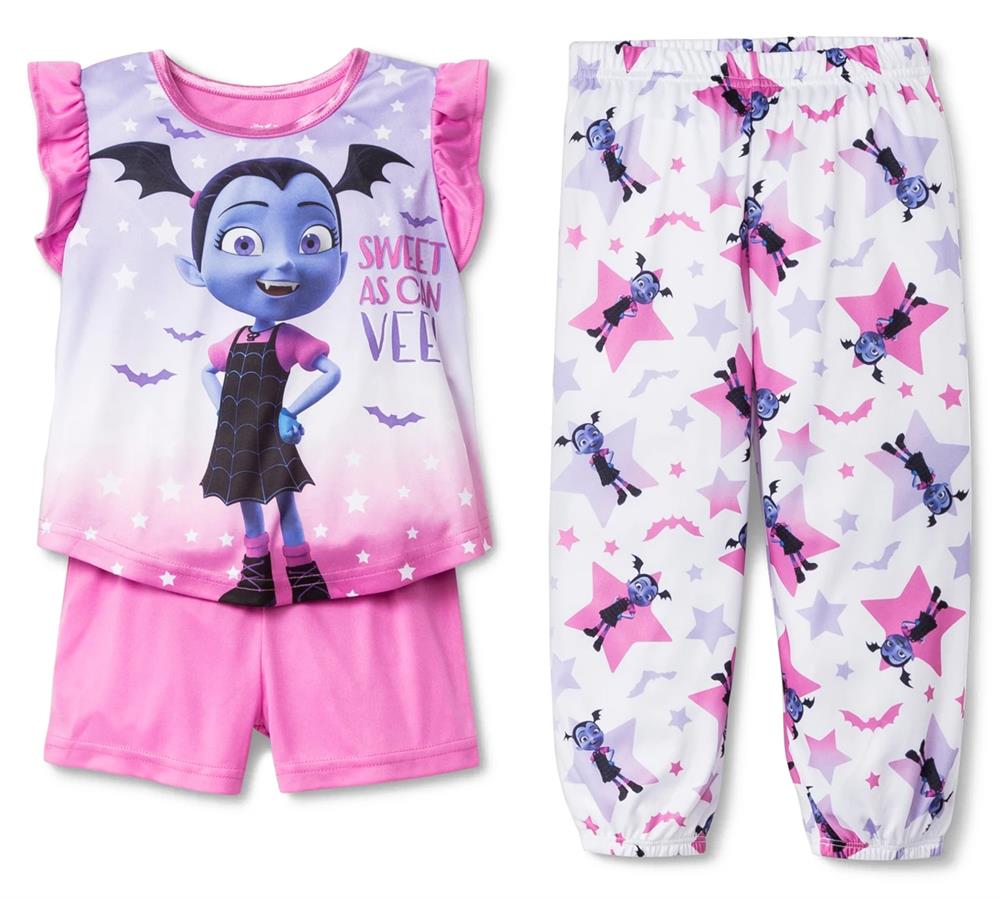 Disney Girls 2T-4T Vampirina 3 Piece Pajama Set