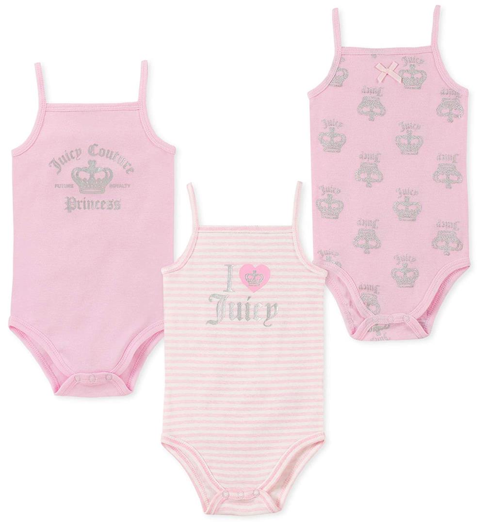 Juicy Couture Girls 0-9 Months 3 Pack Sleeveless Bodysuit