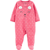 Carters Girls 0-9 Months Mouse Microfleece Sleep and Play