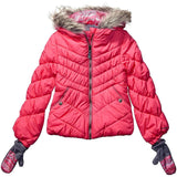 London Fog Girls Quilted Puffer Jacket with Mitten