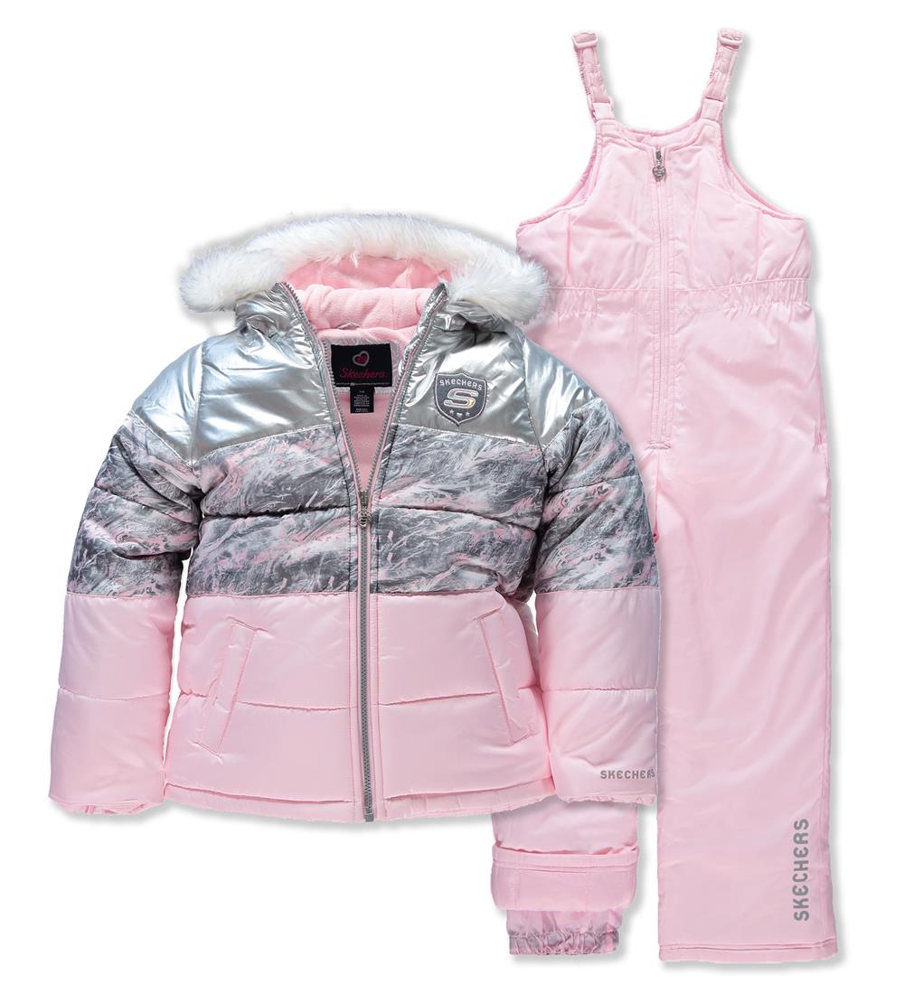 Skechers Girls 7-16 Metallic Colorblock Snowsuit