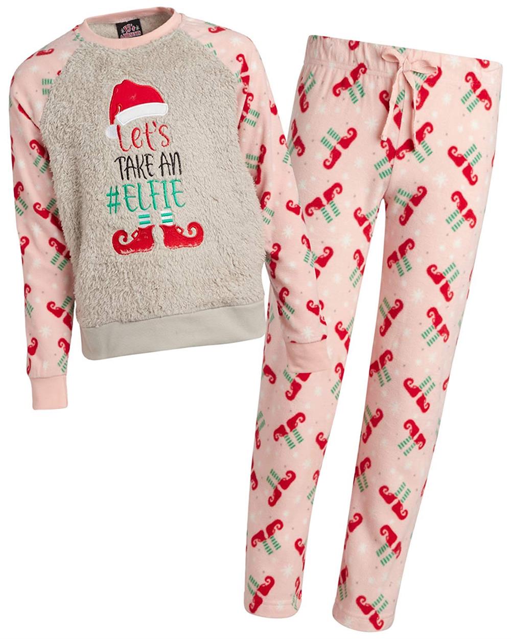 PJs & Presents Girls 7-16 Elfie Sherpa Pajama Set