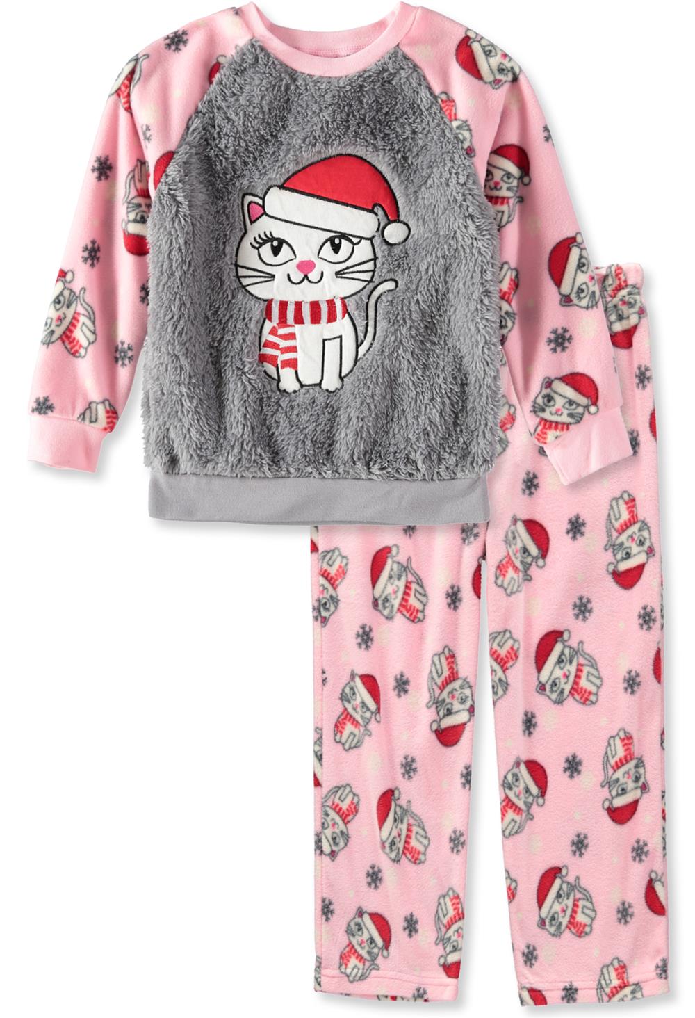 Mon Petit Girls Kitty Sherpa Pajama Set