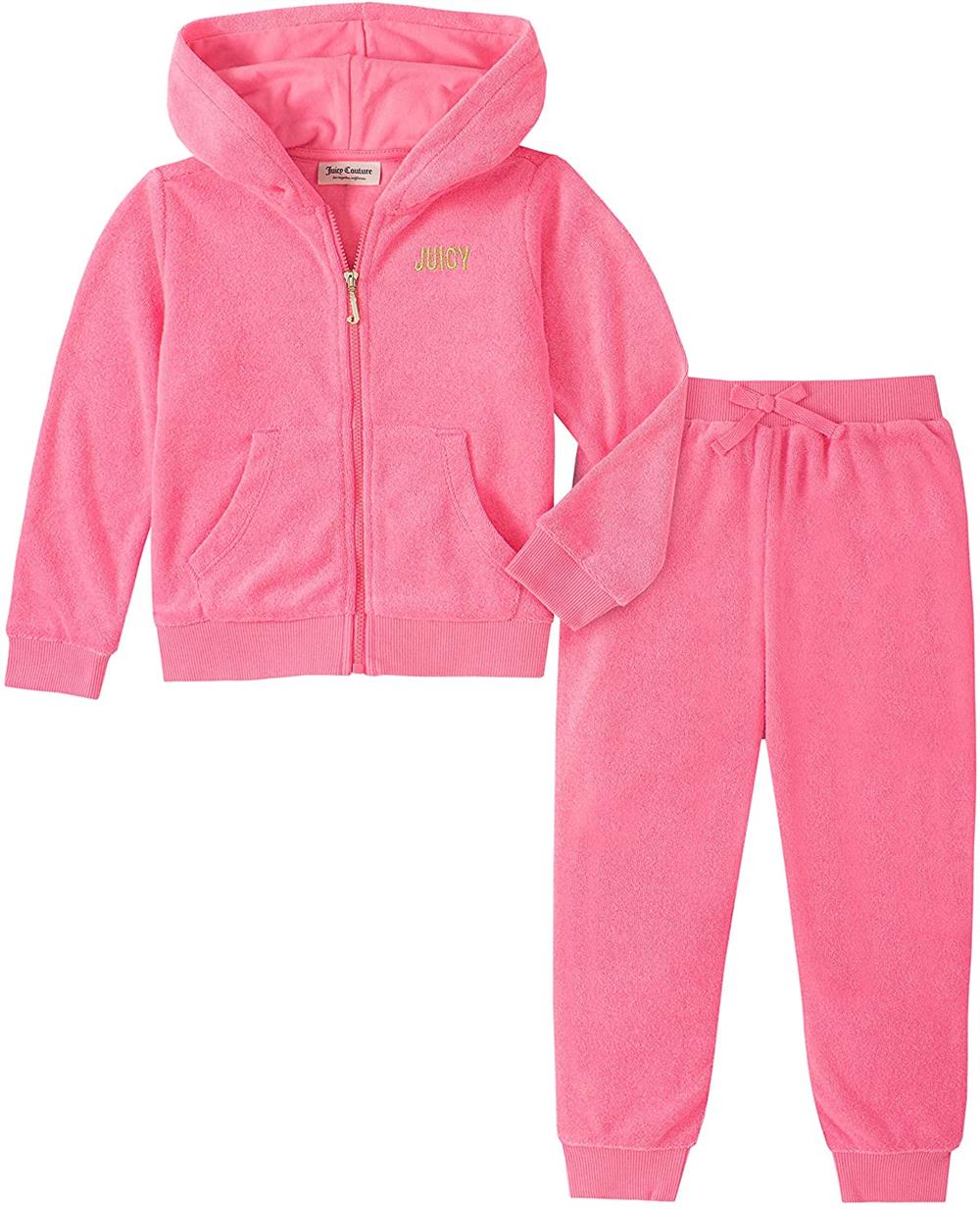 Juicy Couture Girls 4-6X 2 Piece Jog Set - 4 / Pink