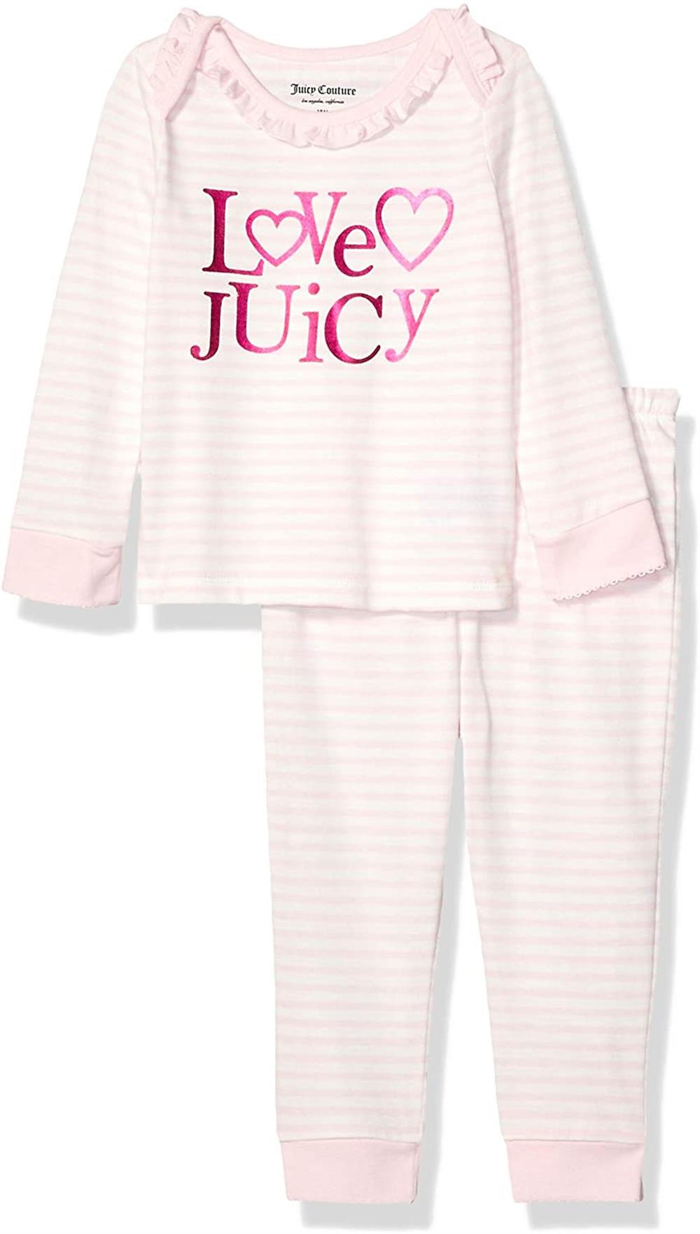 Juicy Couture Long Sleeve Stripe Ruffle Pant Set