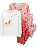 Carters Girls Unicorn 4-Piece Cotton Pajama Set