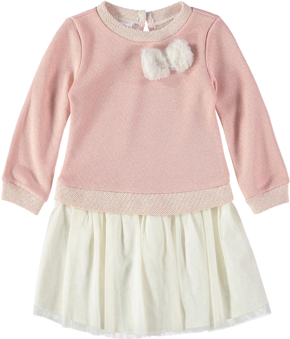 Bonnie Baby Girls 12-24 Months Fur Bow Dress