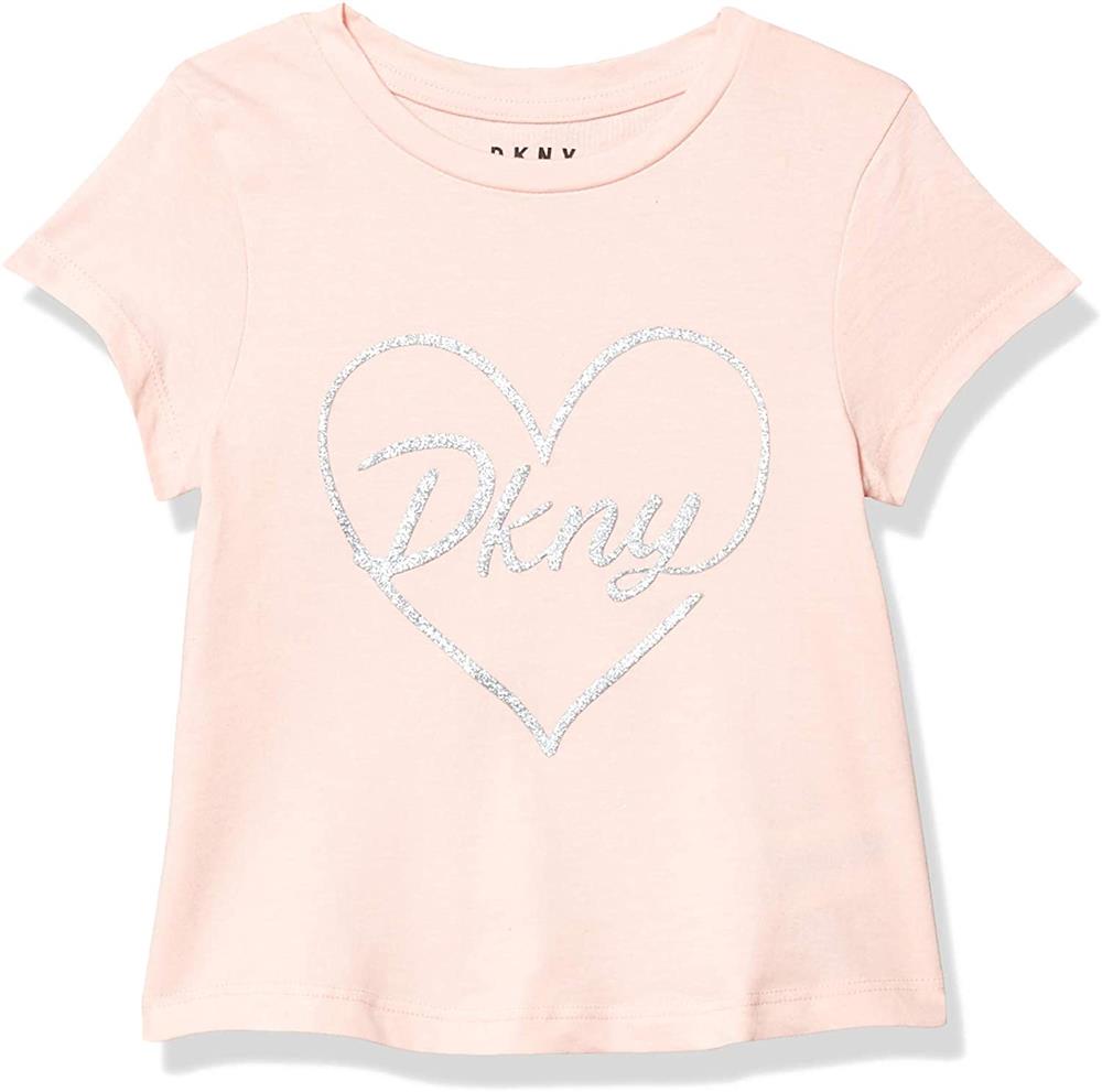 DKNY Girls 7-16 Logo Heart T-Shirt